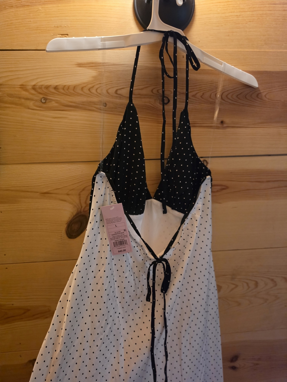 wild fable Black & White Polka Dot Strapless Halter Dress - Picture 2 of 7
